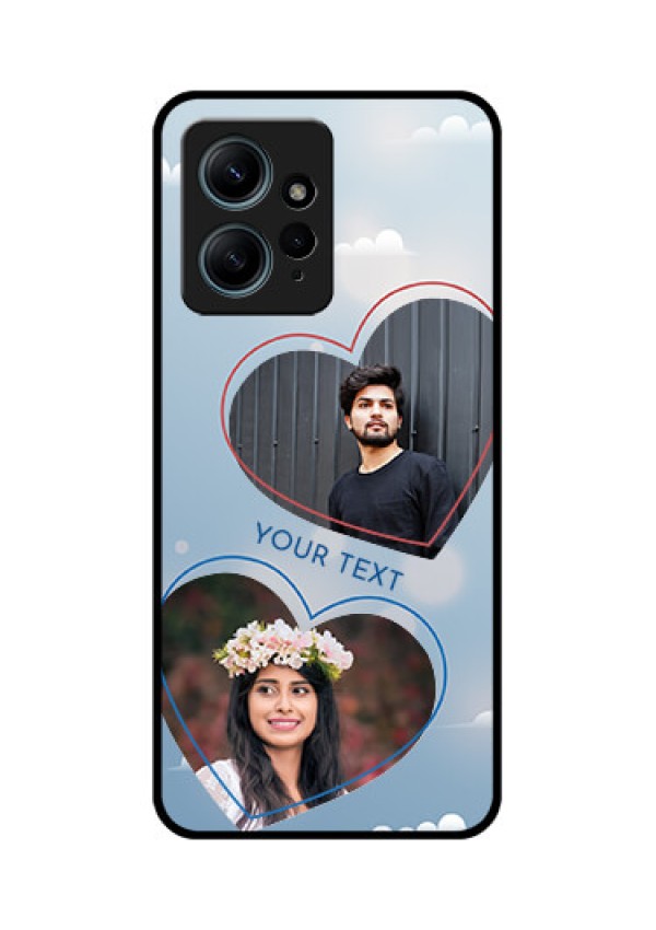 Redmi Note 12 4G Custom Glass Phone CaseBlue Color Couple Design