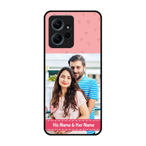 Redmi Note 12 4G Custom Glass Phone CaseLove Design Peach Color Redmi Note 12 4G Custom Glass Phone CaseLove Design Peach Color