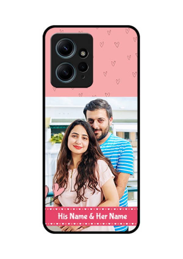 Redmi Note 12 4G Custom Glass Phone CaseLove Design Peach Color