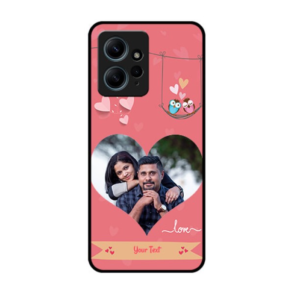 Redmi Note 12 4G Custom Glass Phone CasePeach Color Love Design Redmi Note 12 4G Custom Glass Phone CasePeach Color Love Design