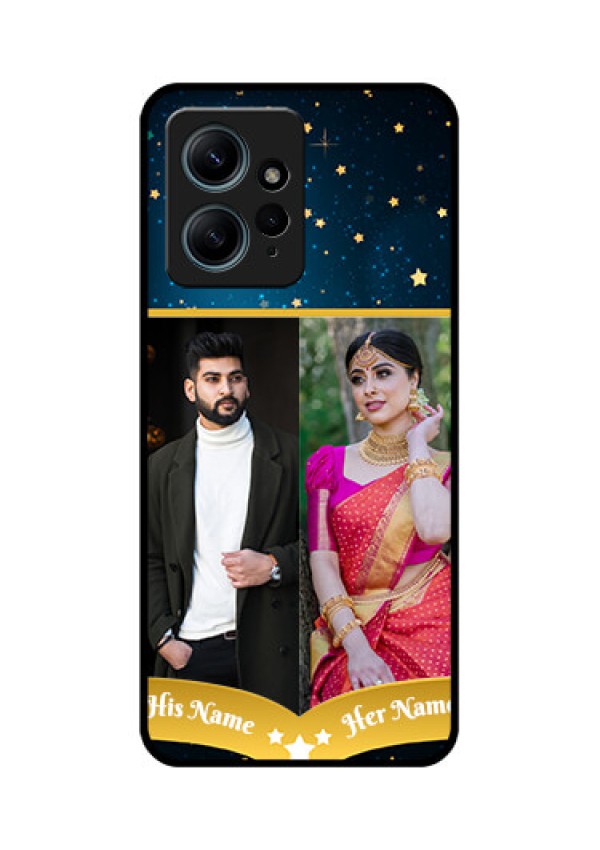Redmi Note 12 4G Custom Glass Phone CaseGalaxy Stars Backdrop Design