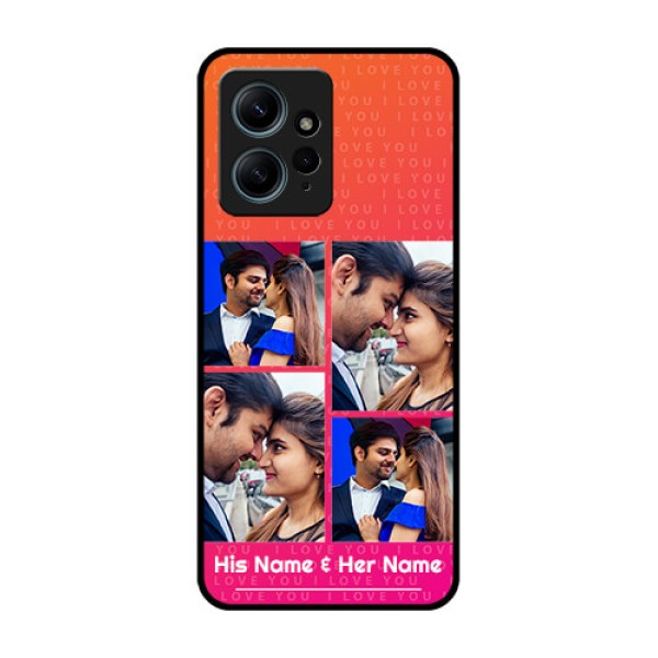 Redmi Note 12 4G Custom Glass Phone CaseI Love You Pink Design