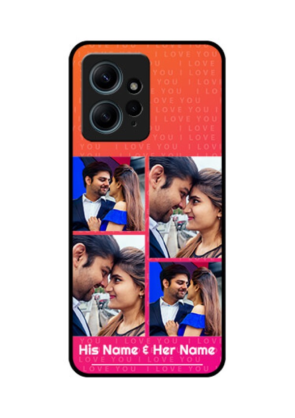 Redmi Note 12 4G Custom Glass Phone CaseI Love You Pink Design