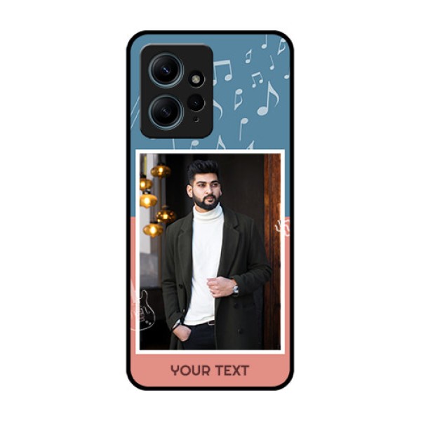 Redmi Note 12 4G Custom Glass Phone CaseWith Color Musical Note Design Redmi Note 12 4G Custom Glass Phone CaseWith Color Musical Note Design