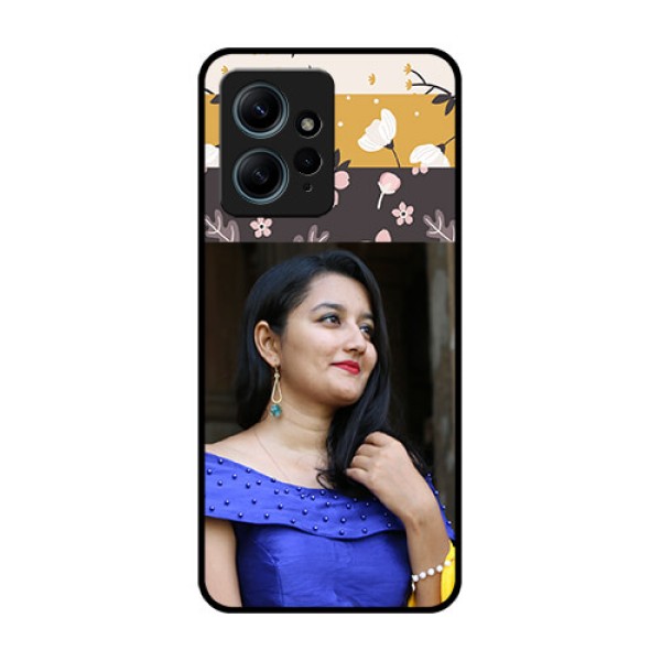 Redmi Note 12 4G Custom Glass Phone CaseStylish Floral Design