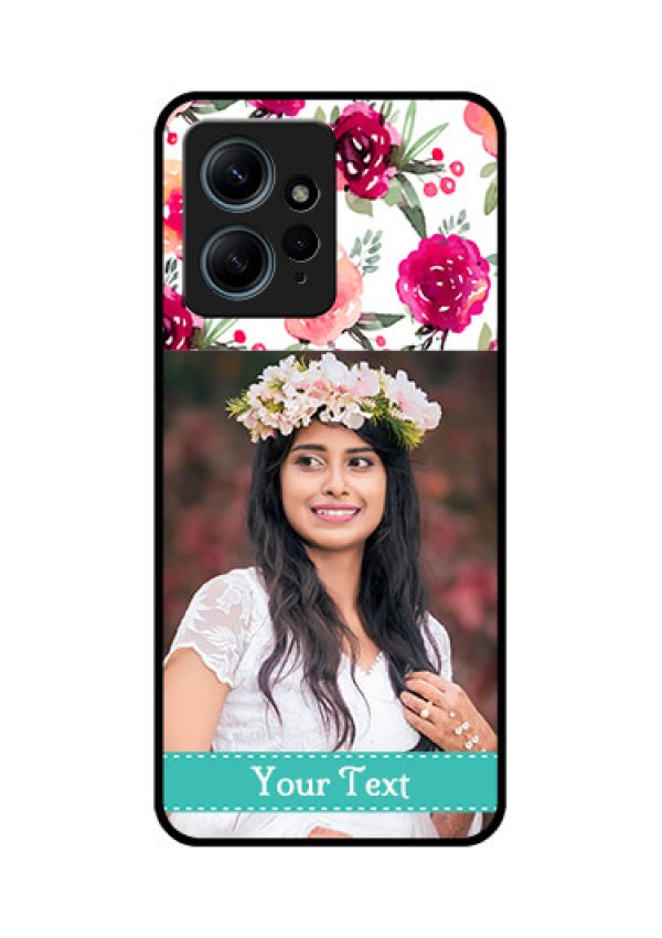 Redmi Note 12 4G Custom Glass Phone CaseWater Colors Floral Design