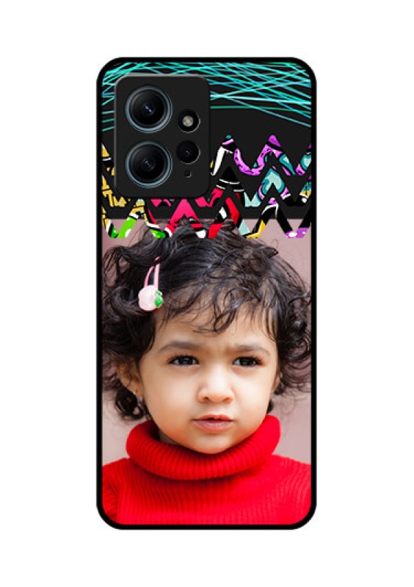 Redmi Note 12 4G Custom Glass Phone CaseNeon Abstract Design