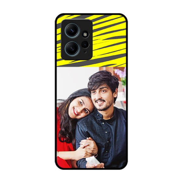 Redmi Note 12 4G Custom Glass Phone CaseYellow Abstract Design