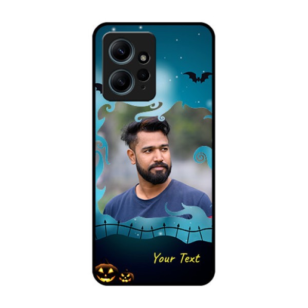Redmi Note 12 4G Custom Glass Phone CaseHalloween Frame Design