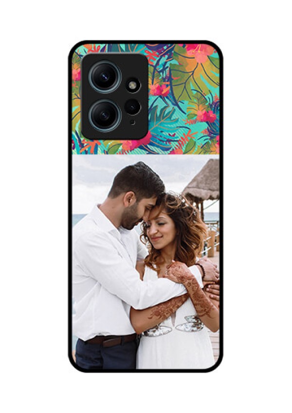 Redmi Note 12 4G Custom Glass Phone CaseWatercolor Floral Design