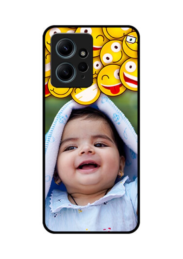 Redmi Note 12 4G Custom Glass Phone CaseWith Smiley Emoji Design