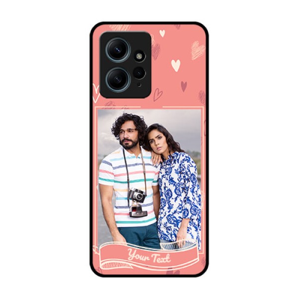 Redmi Note 12 4G Custom Glass Phone CaseLove Doodle Art Design