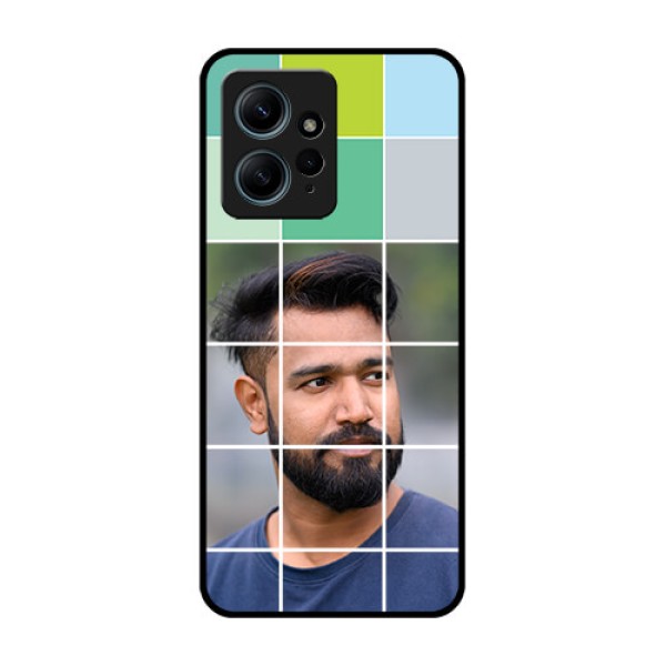 Redmi Note 12 4G Custom Glass Phone CaseWith White Box Pattern Redmi Note 12 4G Custom Glass Phone CaseWith White Box Pattern