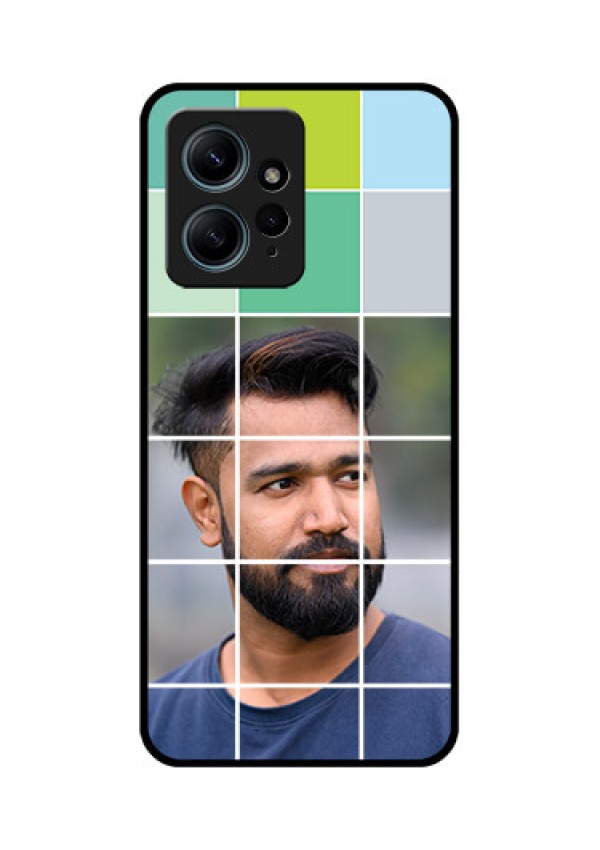 Redmi Note 12 4G Custom Glass Phone CaseWith White Box Pattern