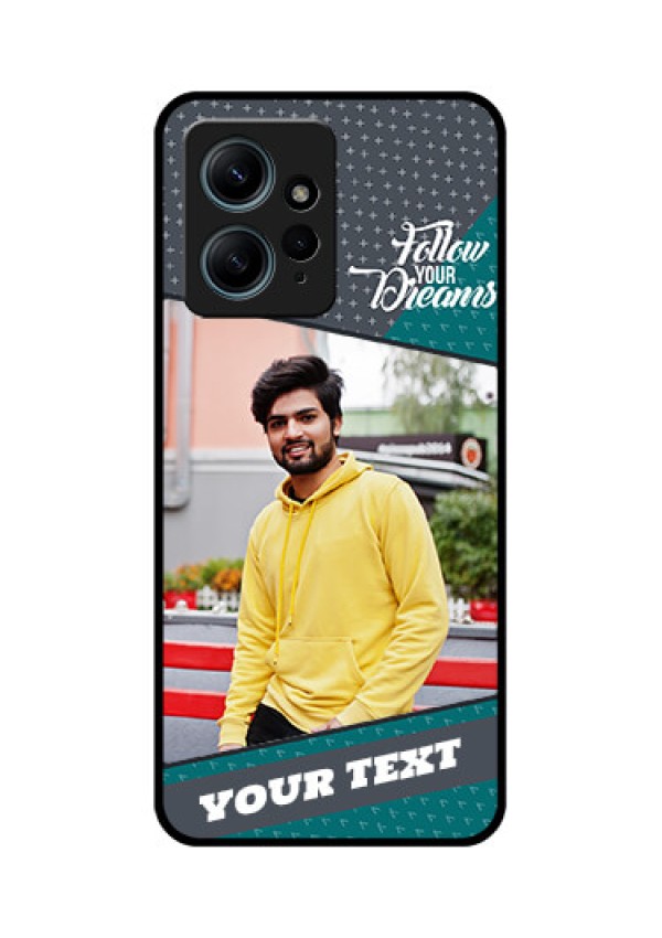 Redmi Note 12 4G Custom Glass Phone CaseBackground Pattern Design With Quote