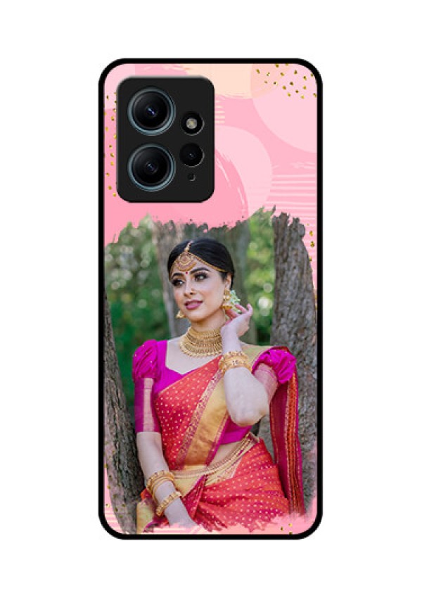 Redmi Note 12 4G Custom Glass Phone CaseGold Glitter Splash Design