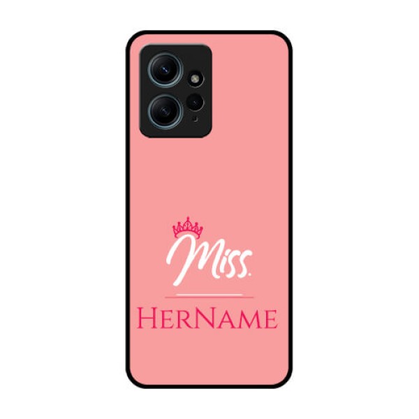 Redmi Note 12 4G Custom Glass Phone CaseMrs With Name Design