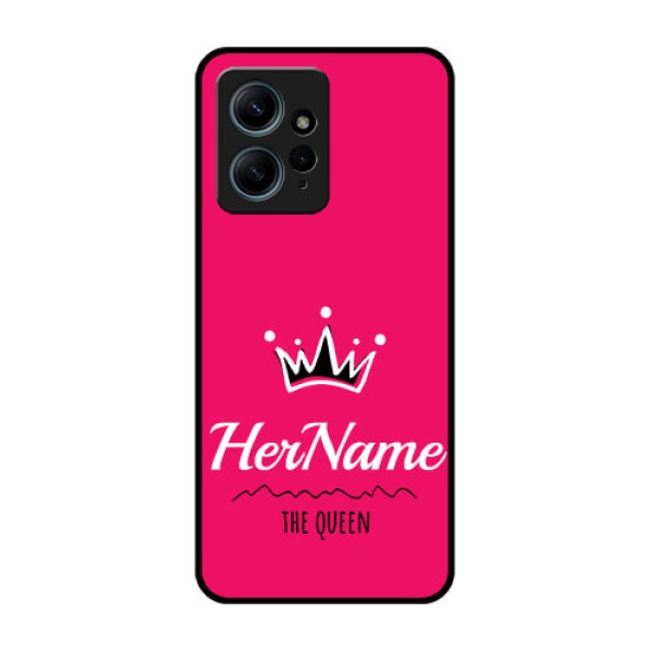 Redmi Note 12 4G Custom Glass Phone CaseQueen With Name Design Redmi Note 12 4G Custom Glass Phone CaseQueen With Name Design