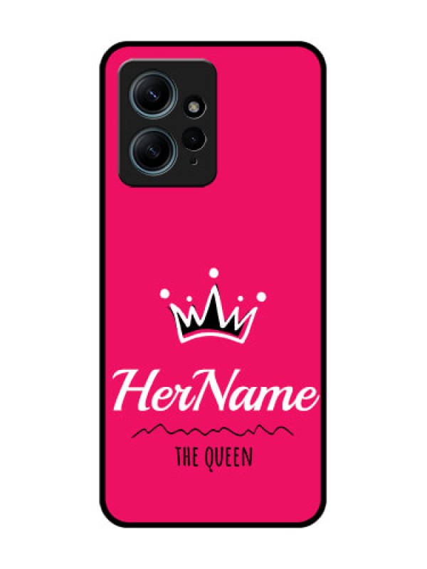 Custom Redmi Note 12 4G Custom Glass Phone CaseQueen With Name Design