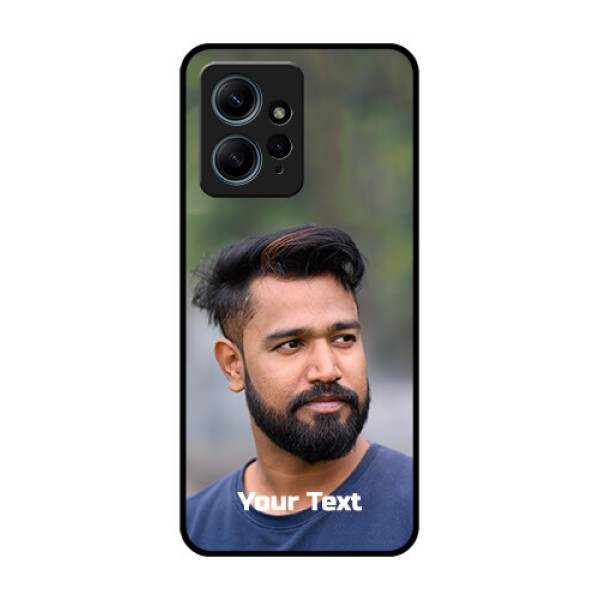 Redmi Note 12 4G Custom Glass Phone CasePhoto With Text Design