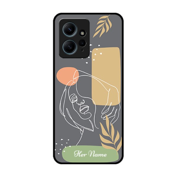 Redmi Note 12 4G Custom Glass Phone CaseGazing Woman Line Art Design Redmi Note 12 4G Custom Glass Phone CaseGazing Woman Line Art Design