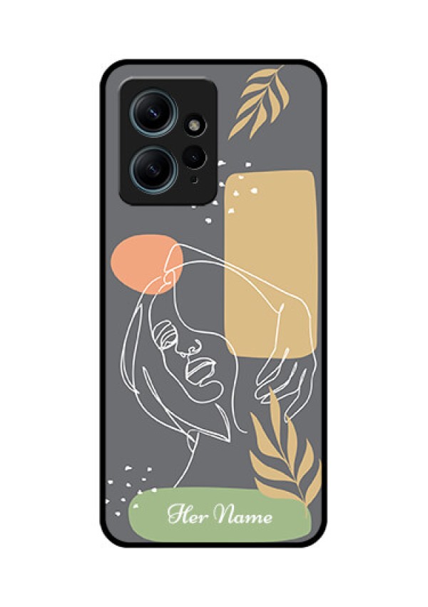 Redmi Note 12 4G Custom Glass Phone CaseGazing Woman Line Art Design