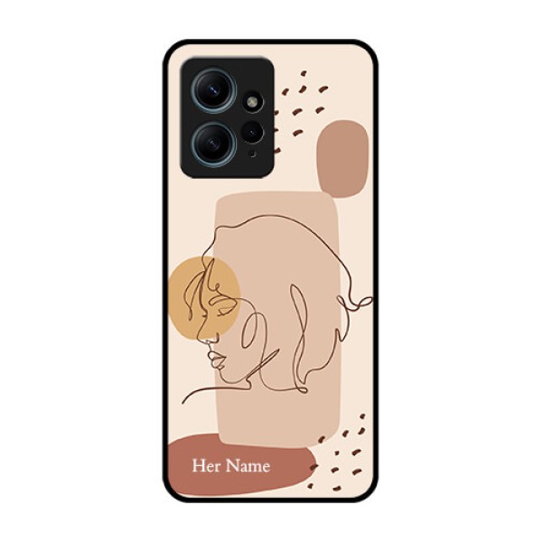 Redmi Note 12 4G Custom Glass Phone CaseCalm Woman Line Art Design Redmi Note 12 4G Custom Glass Phone CaseCalm Woman Line Art Design