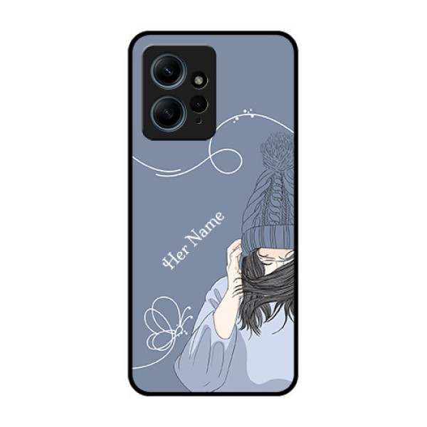 Redmi Note 12 4G Custom Glass Phone CaseGirl In Winter Outfit Design
