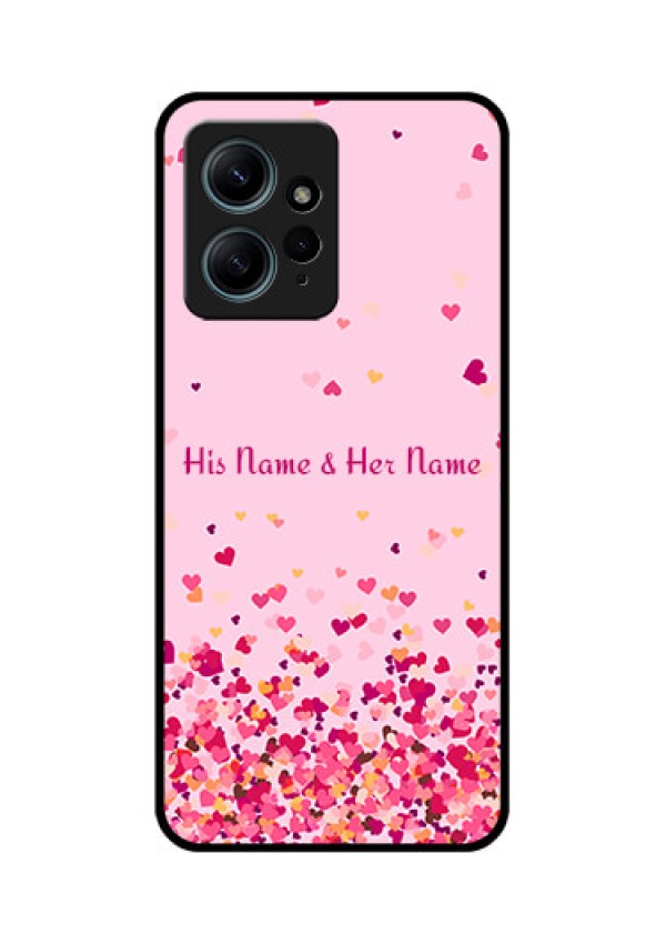 Redmi Note 12 4G Custom Glass Phone CaseFloating Hearts Design