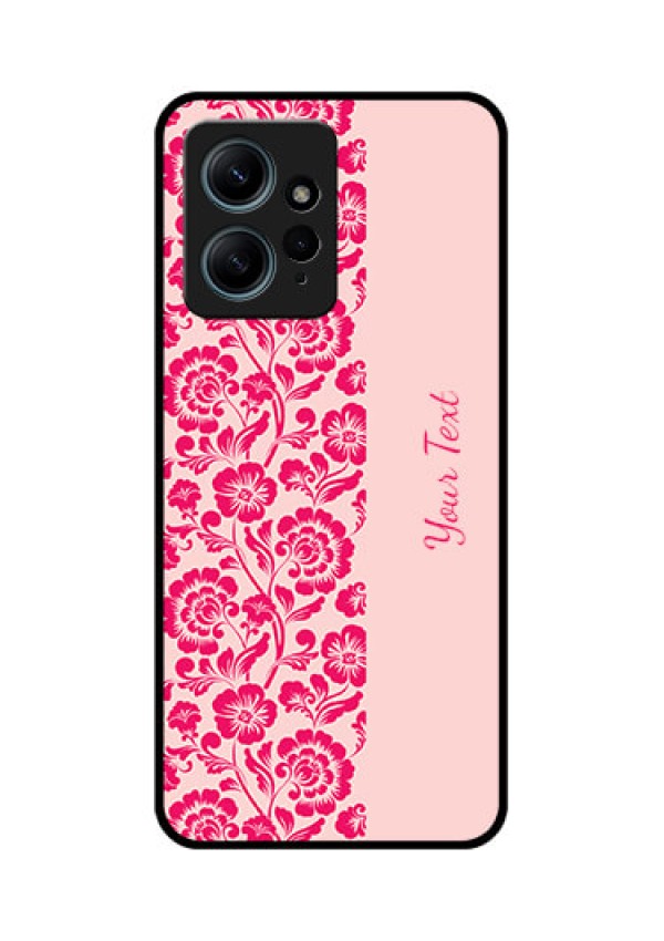Redmi Note 12 4G Custom Glass Phone CaseAttractive Floral Pattern Design