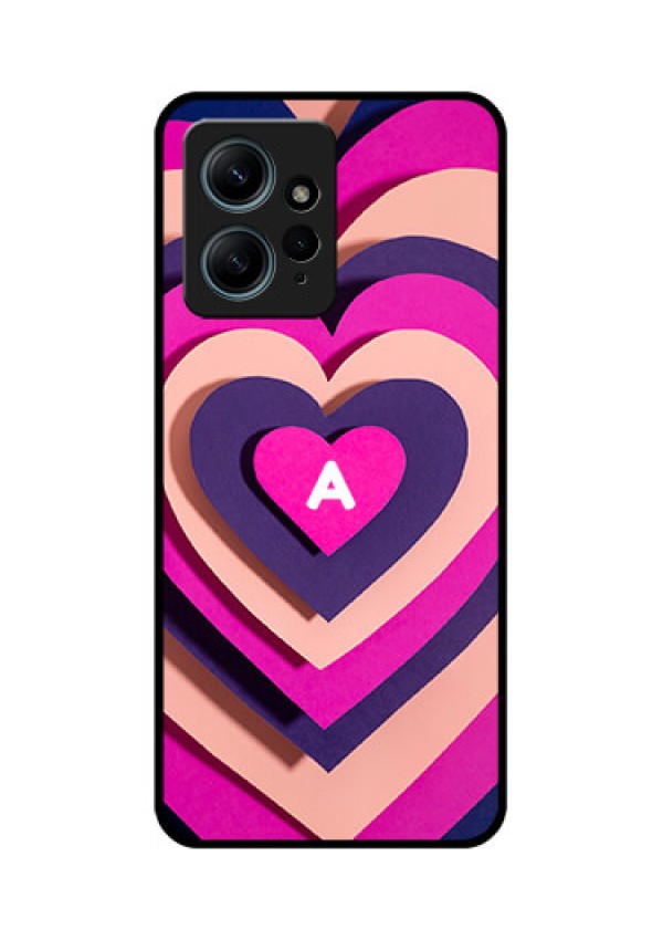 Redmi Note 12 4G Custom Glass Phone CaseCute Heart Pattern Design