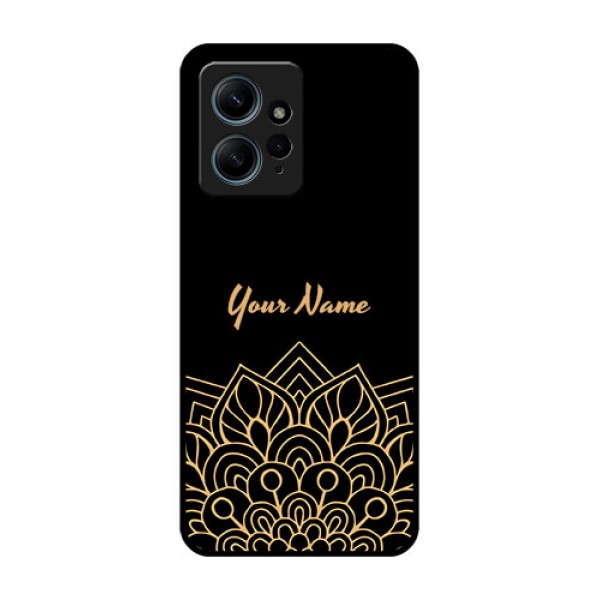 Redmi Note 12 4G Custom Glass Phone CaseGolden Mandala Design