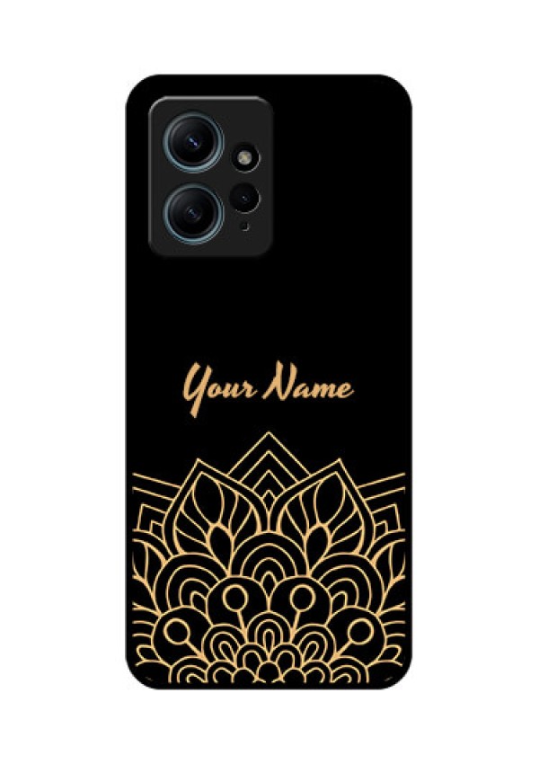Redmi Note 12 4G Custom Glass Phone CaseGolden Mandala Design