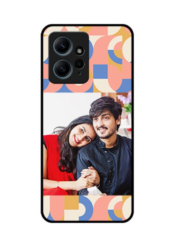 Redmi Note 12 4G Custom Glass Phone CaseSemi - Circle Maze Pattern Design
