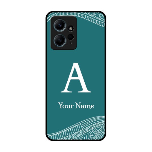Redmi Note 12 4G Custom Glass Phone CaseLine Art Pattern With Custom Name Design Redmi Note 12 4G Custom Glass Phone CaseLine Art Pattern With Custom Name Design