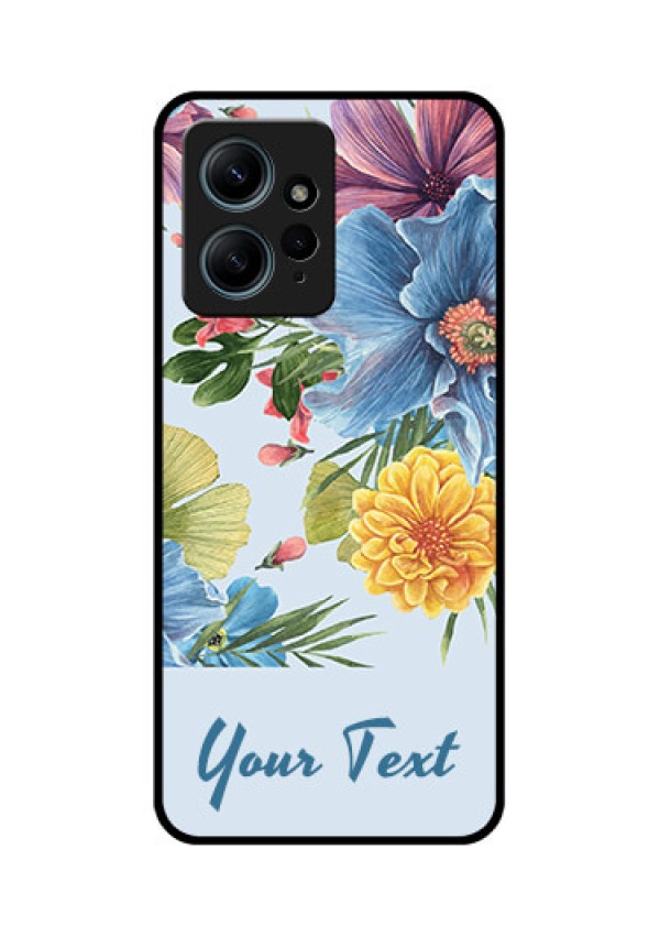 Redmi Note 12 4G Custom Glass Phone CaseStunning Watercolored Flowers Painting Design