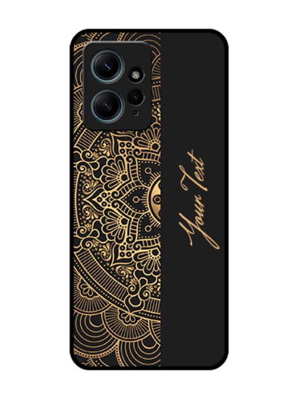 Custom Redmi Note 12 4G Custom Glass Phone CaseMandala Art With Custom Text Design