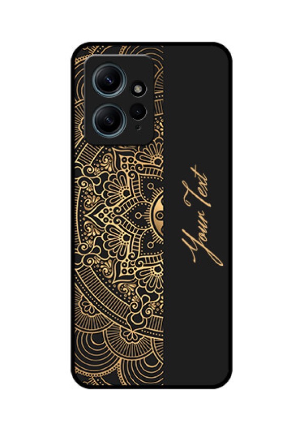 Redmi Note 12 4G Custom Glass Phone CaseMandala Art With Custom Text Design