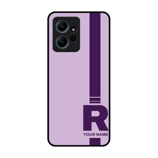 Redmi Note 12 4G Custom Glass Phone CaseSimple Dual Tone Stripe With Name Design Redmi Note 12 4G Custom Glass Phone CaseSimple Dual Tone Stripe With Name Design