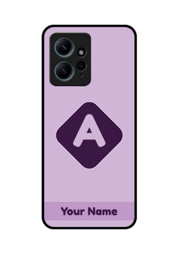 Redmi Note 12 4G Custom Glass Phone CaseCustom Letter In Curved Badge Design