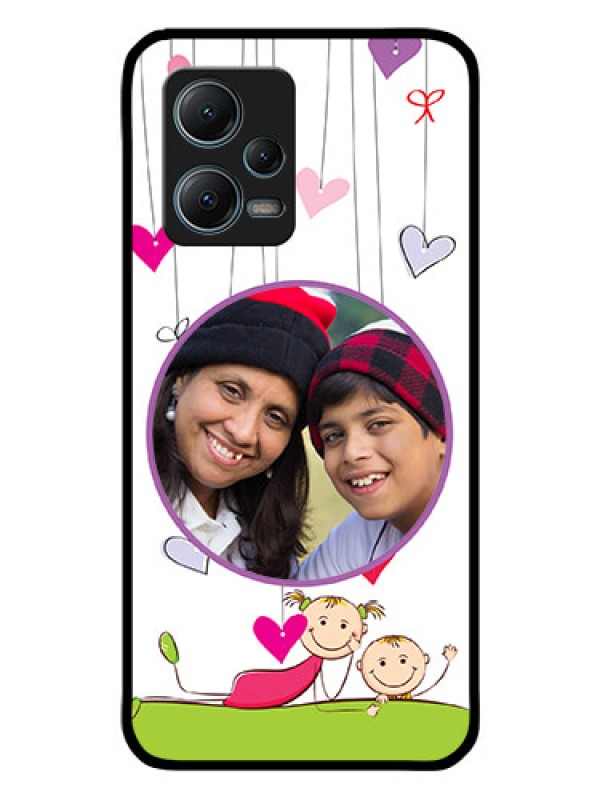 Custom Redmi Note 12 5G Photo Printing on Glass Case - Cute Kids Phone Case Design
