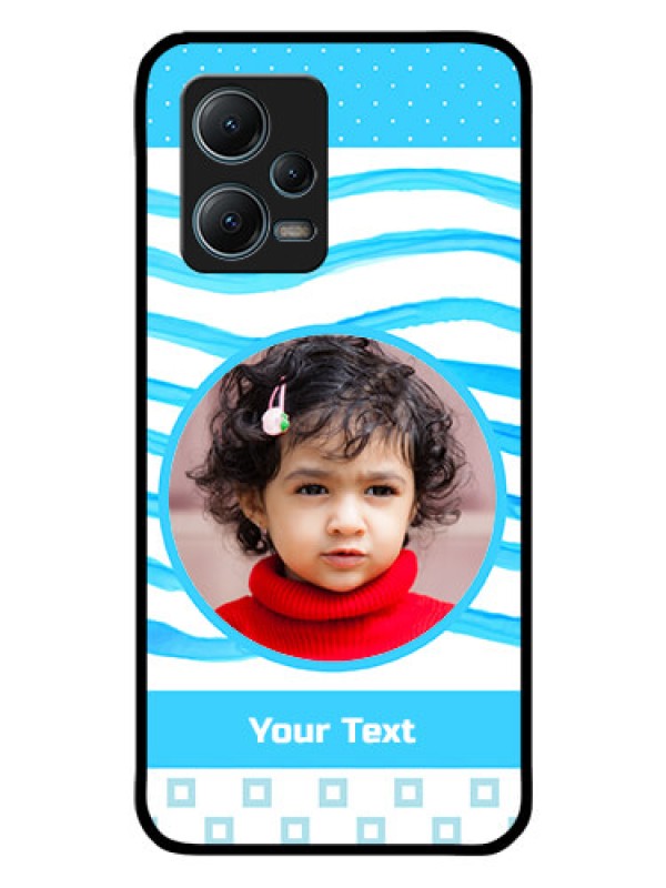 Custom Redmi Note 12 5G Custom Glass Phone Case - Simple Blue Case Design
