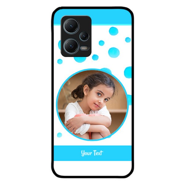 Redmi Note 12 5G Photo Printing on Glass Case - Blue Bubbles Pattern Design Redmi Note 12 5G Photo Printing on Glass Case - Blue Bubbles Pattern Design