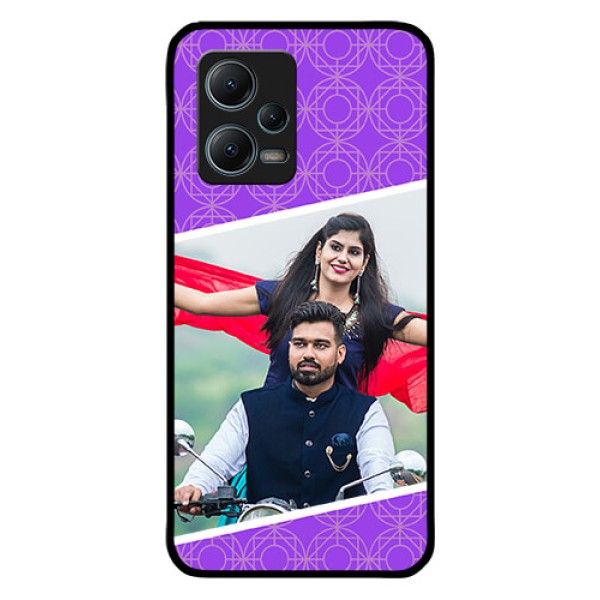 Redmi Note 12 5G Custom Glass Phone Case - Violet Pattern Design Redmi Note 12 5G Custom Glass Phone Case - Violet Pattern Design