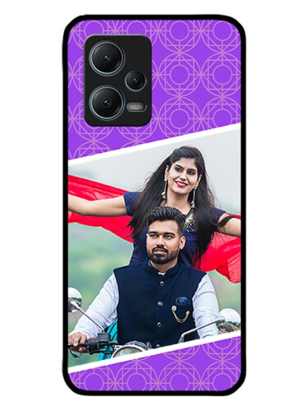 Custom Redmi Note 12 5G Custom Glass Phone Case - Violet Pattern Design