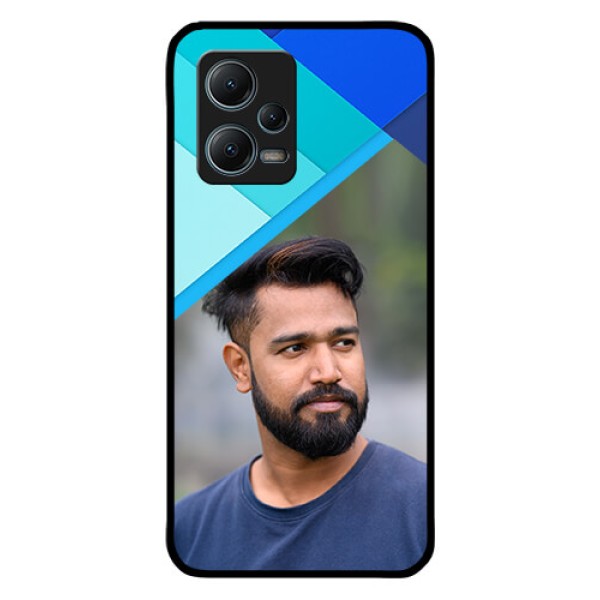 Redmi Note 12 5G Custom Glass Phone Case - Blue Pattern Design