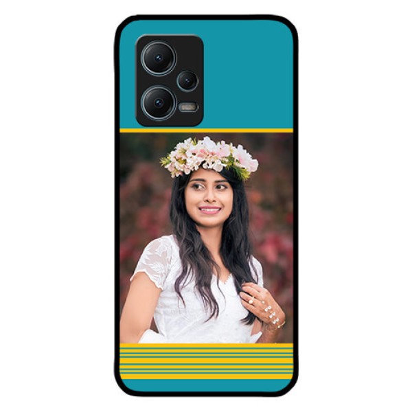 Redmi Note 12 5G Custom Glass Phone Case - Yellow & Blue Design