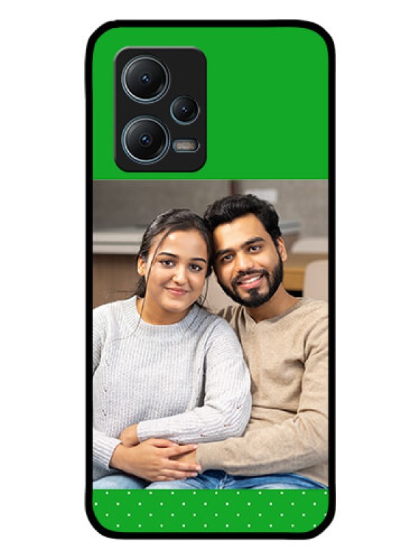 Custom Redmi Note 12 5G Personalized Glass Phone Case - Green Pattern Design