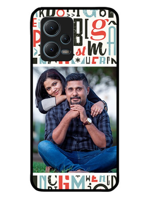 Custom Redmi Note 12 5G Personalized Glass Phone Case - Alphabet Design