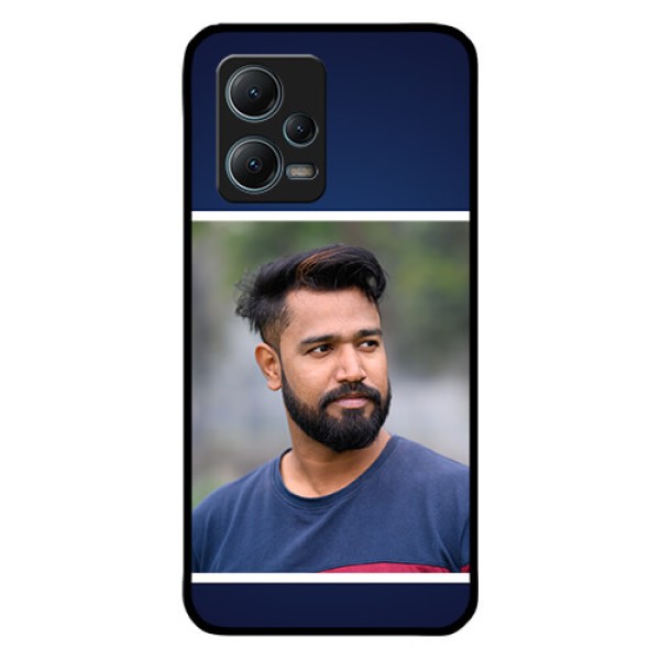 Redmi Note 12 5G Personalized Glass Phone Case - Simple Royal Blue Design Redmi Note 12 5G Personalized Glass Phone Case - Simple Royal Blue Design